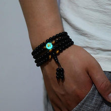 Load image into Gallery viewer, Bracelets Tibetan Luminescent Dragon Black Beads Prayer Bracelet
