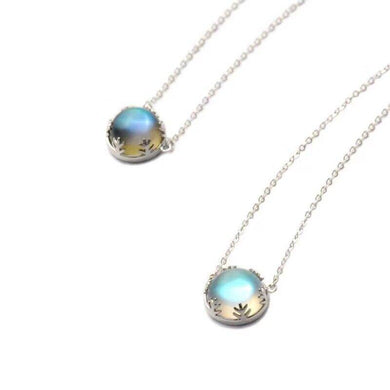 Necklaces Aurora Borealis Halo Gemstone Silver Necklace