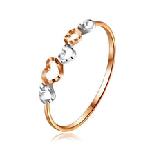 Load image into Gallery viewer, Rings 18K Pure Solid Gold Hearts Ring
