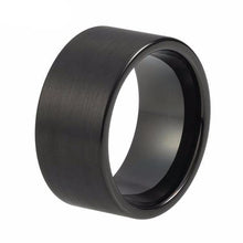 Load image into Gallery viewer, Rings Solid Black Brushed Finish Tungsten Ring
