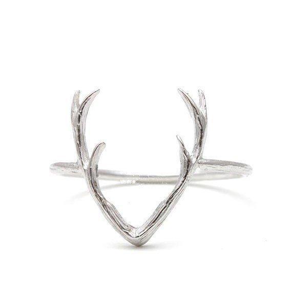 Rings Sterling Silver Minimalist Deer Antler Women's Ring Gold / Rose Gold / Silver