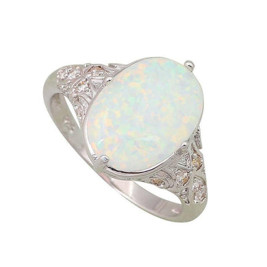 Rings White Fire Opal Sterling Silver Ring