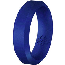 Load image into Gallery viewer, Rings Indigo Dark Purple Bevel Edge Silicone Ring For Men
