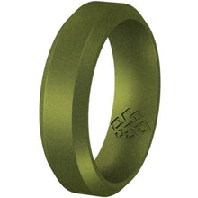 Load image into Gallery viewer, Rings Crocodile Earth Green Bevel Edge Silicone Unisex Ring

