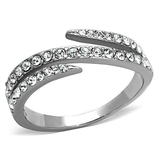 Rings Simple Stainless Steel Crystal Ring