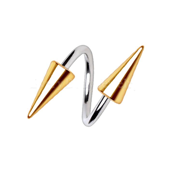 Rings Stainless Steel Gold Plated Spike Twist Defense Ring
