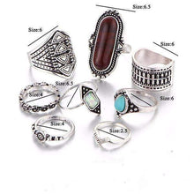 Load image into Gallery viewer, Rings Boho Blue Stone Ring Set
