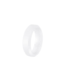 Load image into Gallery viewer, Rings Pearl White Bevel Edge Silicone Ring for Men
