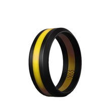 Load image into Gallery viewer, Rings Yellow Stripe Silicone Unisex Ring
